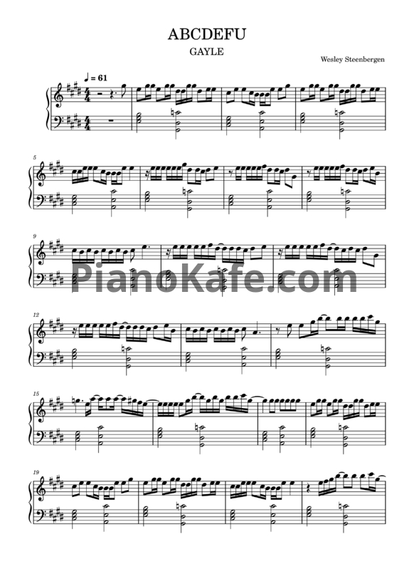 Ноты GAYLE - abcdefu - PianoKafe.com
