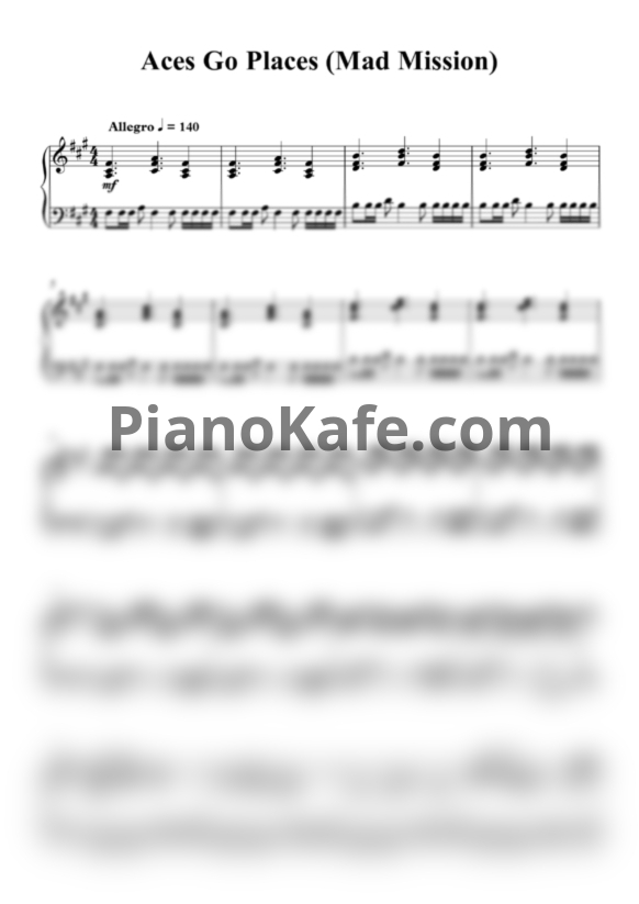 Ноты Samuel Hui, Teddy Robin - Aces go places (Mad mission) - PianoKafe.com