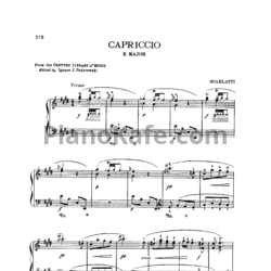 Ноты Д. Скарлатти - Каприччио (Ми мажор) - предпросмотр