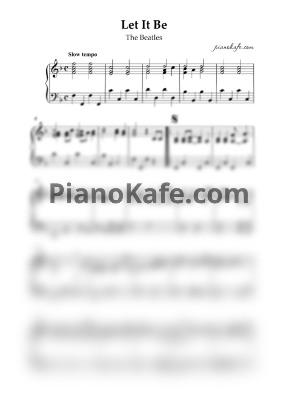 Ноты John Lennon - Let it be (Easy piano) - PianoKafe.com