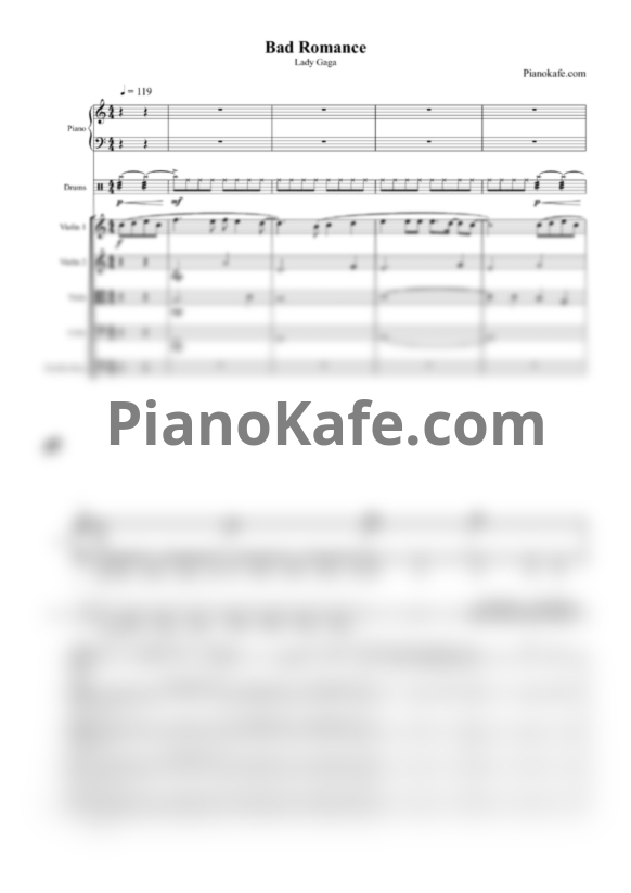 Ноты Lady Gaga - Bad romance (Партитура и партии) - PianoKafe.com