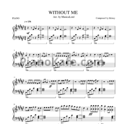 Ноты Halsey - Without me - предпросмотр