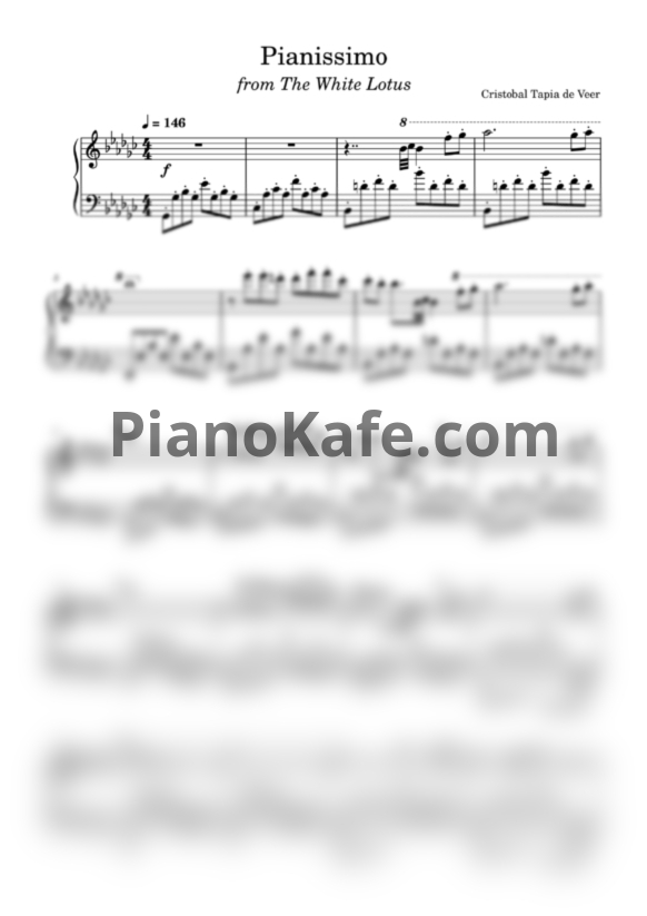 Ноты Cristobal Tapia de Veer - Pianissimo (Белый Лотос) - PianoKafe.com