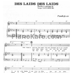 Ноты Serge Gainsbourg - Des Laids Des Laids - предпросмотр