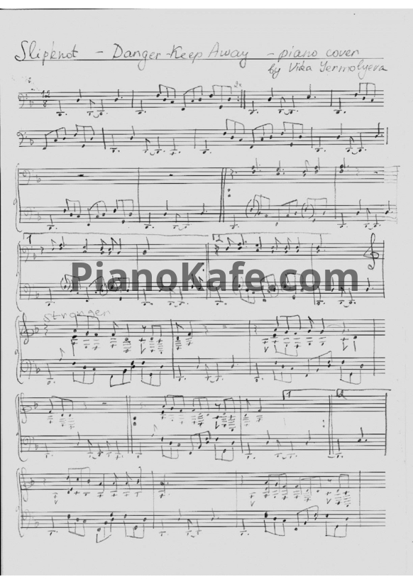 Ноты Slipknot - Danger keep away - PianoKafe.com