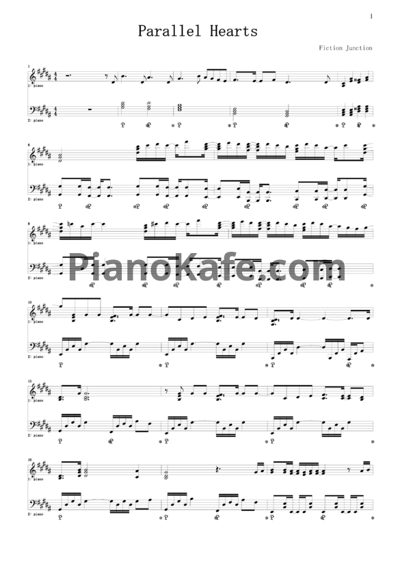 Ноты Fiction Junction - Parallel hearts - PianoKafe.com