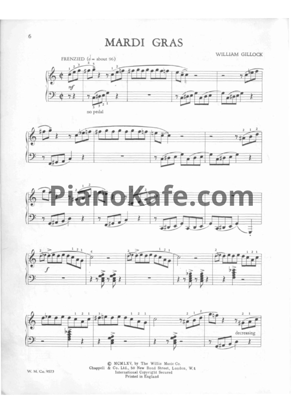 Ноты William Gillock - Mardi gras - PianoKafe.com