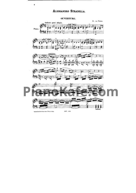Ноты Фридрих фон Флотов - Опера "Алессандро Страделла" (Клавир) - PianoKafe.com