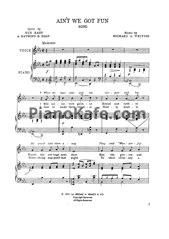 Ноты Richard A. Whiting - Ain't we got fun - PianoKafe.com