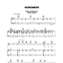 Ноты Irving Berlin - Remember - предпросмотр