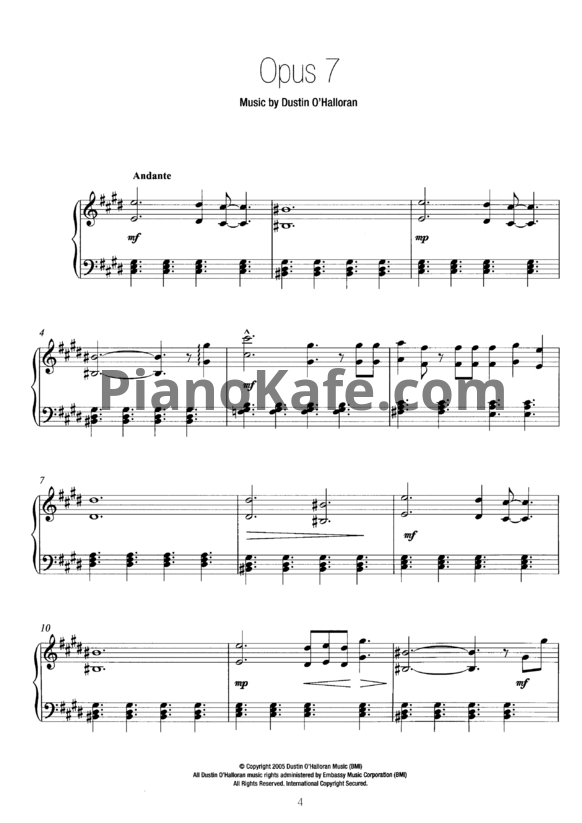 Ноты Dustin O'Halloran - Piano solos Vol. 1 and 2 - PianoKafe.com