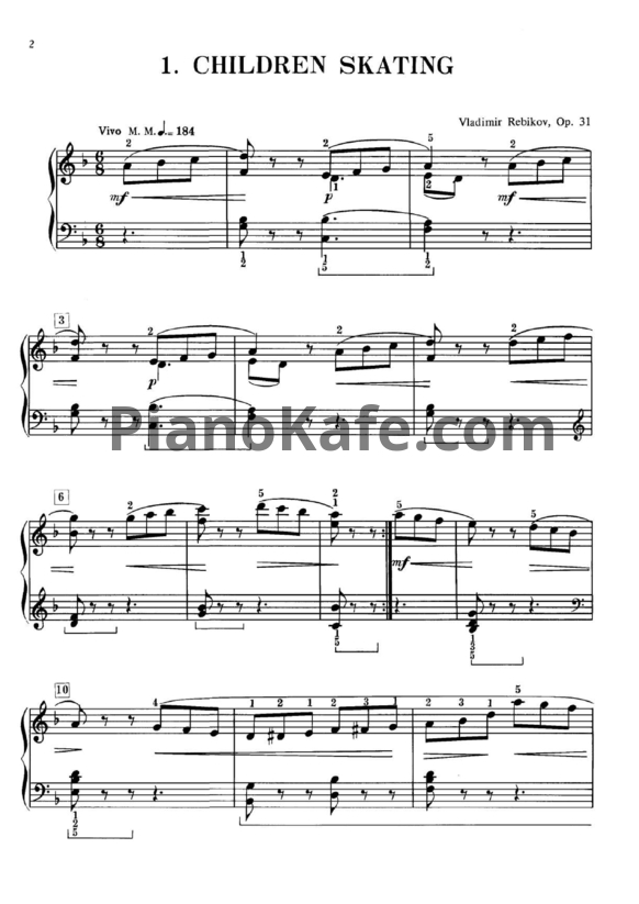 Ноты Владимир Ребиков - Силуэты (Op. 31) - PianoKafe.com