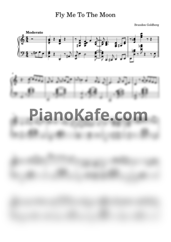 Ноты Brandon Goldberg - Fly me to the moon - PianoKafe.com