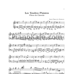 Ноты Жан-Филипп Рамо - Tendres Plaintes - предпросмотр