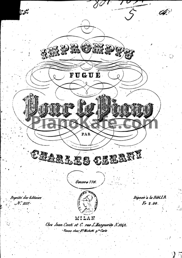 Ноты Карл Черни - Фуга (Op. 776) - PianoKafe.com
