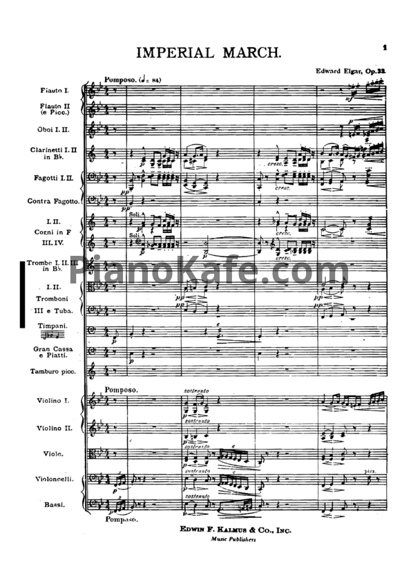 Ноты Эдуард Элгар - Имперский марш (Op. 32, Партитура) - PianoKafe.com