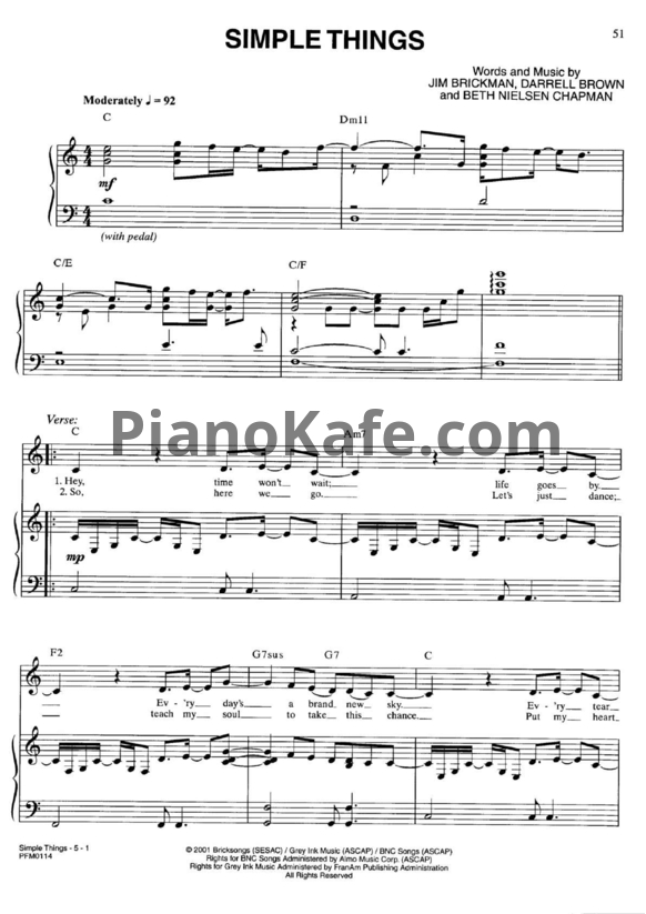 Ноты Jim Brickman - Simple things - PianoKafe.com