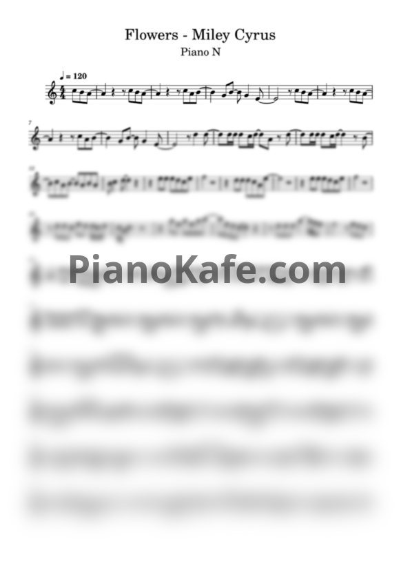 Ноты Miley Cyrus - Flowers (Версия 2) - PianoKafe.com