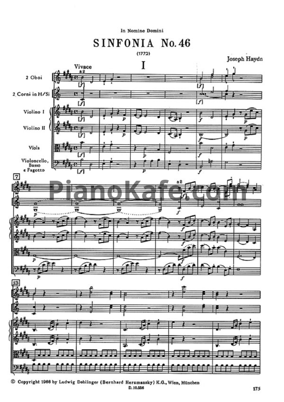 Ноты Йозеф Гайдн - Симфония №46 си мажор (Партитура) - PianoKafe.com