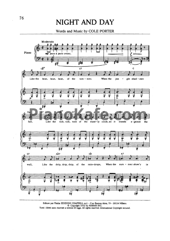 Ноты Frank Sinatra - Night and day - PianoKafe.com