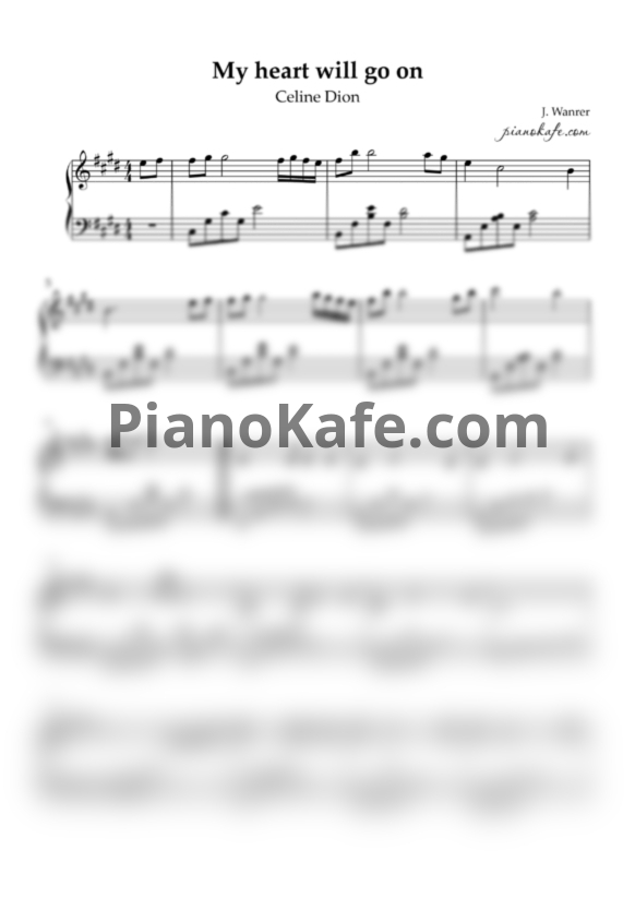 Ноты Celine Dion - My heart will go on (Версия 4) - PianoKafe.com