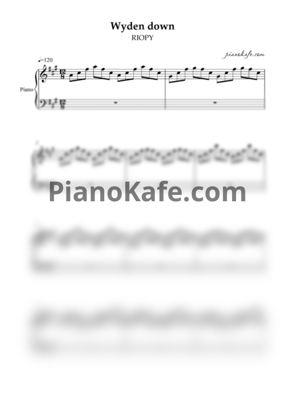 Ноты RIOPY - Wyden down - PianoKafe.com