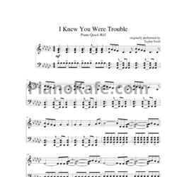 Ноты Taylor Swift - I knew you were trouble (Версия 3) - предпросмотр