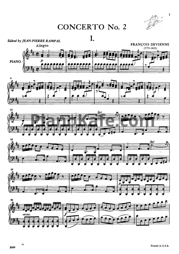 Ноты Франсуа Девьен - Концерт для флейты и фортепиано №2 ре мажор (Партитура и партии) - PianoKafe.com