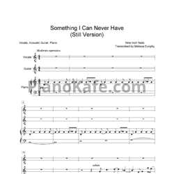 Ноты Nine Inch Nails - Something I can never nave (Still version) - предпросмотр