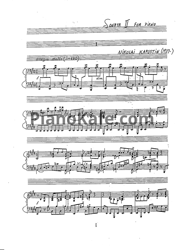 Ноты Николай Капустин - Соната №2 (Op. 54) - PianoKafe.com