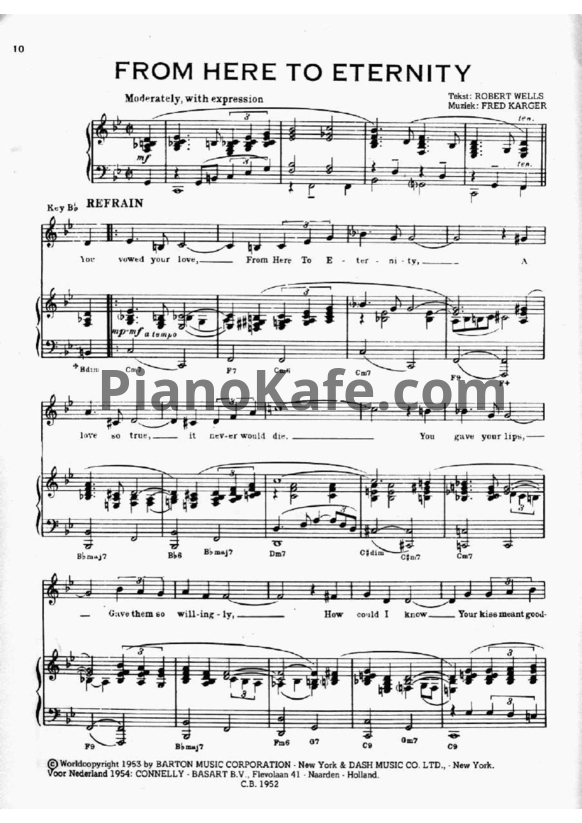 Ноты Frank Sinatra - From here to eternity - PianoKafe.com