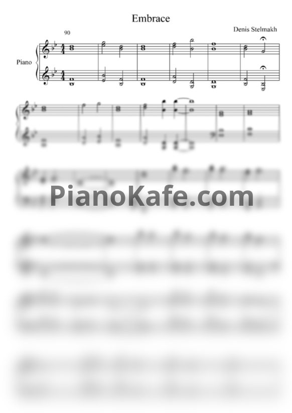 Ноты Denis Stelmakh - Embrace - PianoKafe.com