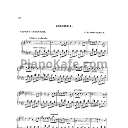 Ноты Луи Моро Готшалк - Columbia (Op. 34) - предпросмотр