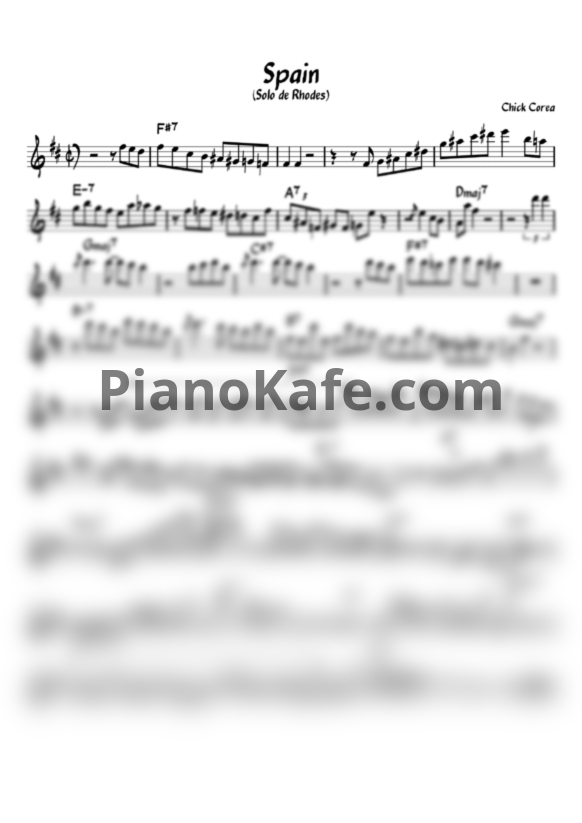 Ноты Chick Corea - Spain - PianoKafe.com