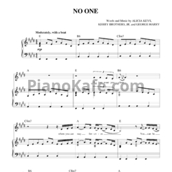 Ноты Alicia Keys - No One - предпросмотр