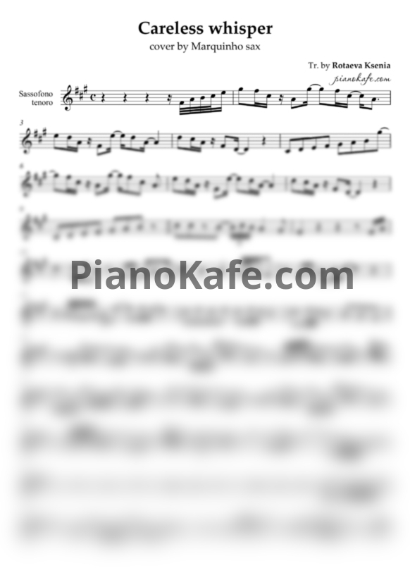 Ноты Marquinho sax - Careless whisper - PianoKafe.com