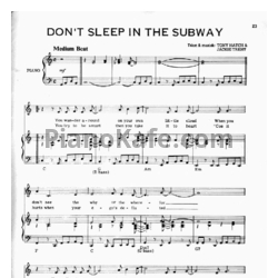 Ноты Frank Sinatra - Don’t sleep in the subway - предпросмотр