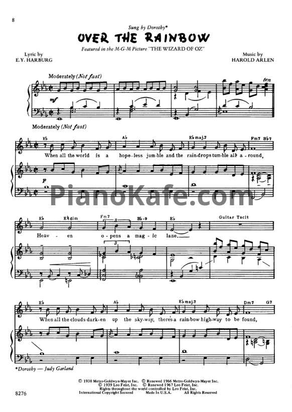 Ноты Harold Arlen - The wizard of Oz (Книга нот) - PianoKafe.com