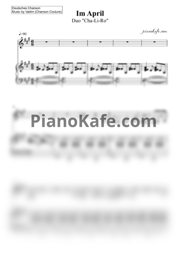 Ноты Duo "Cha-Li-Ro" -  Im April - PianoKafe.com