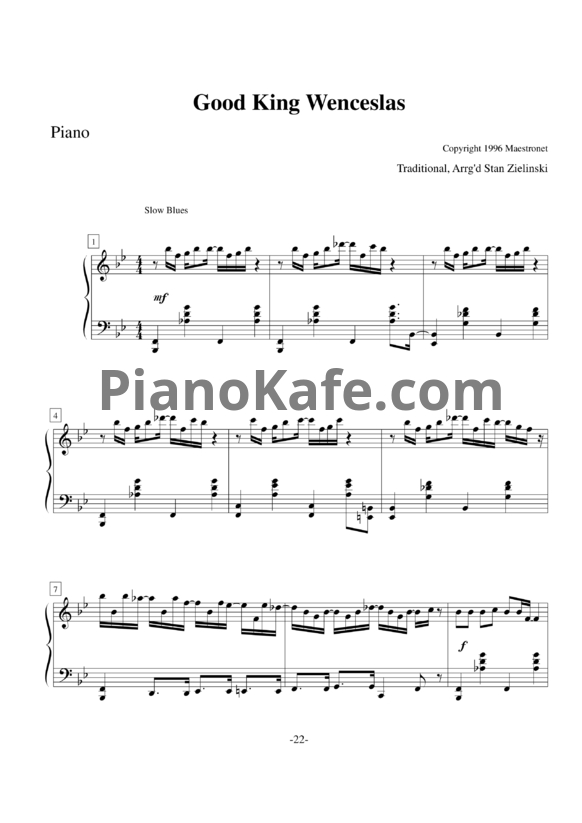Ноты Good king wenceslas - PianoKafe.com