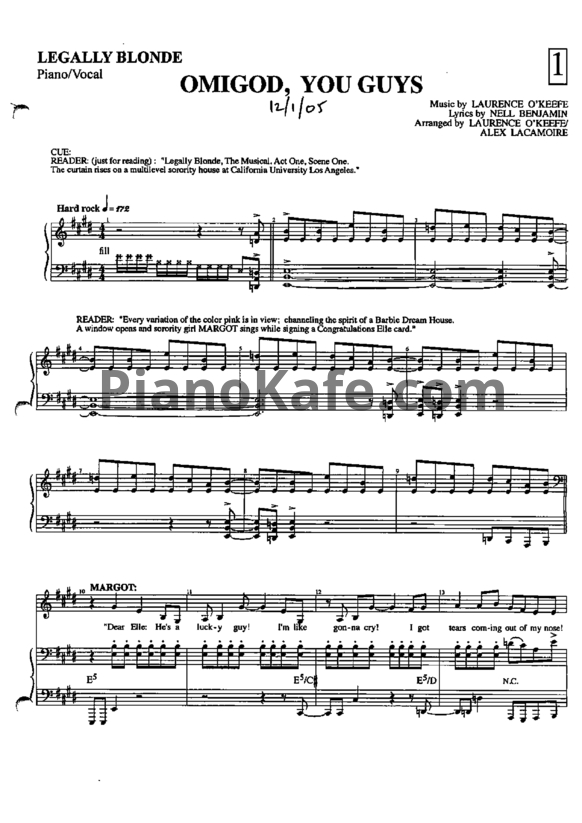 Ноты Laurence O'Keefe - Legally blonde musical (Книга нот) - PianoKafe.com