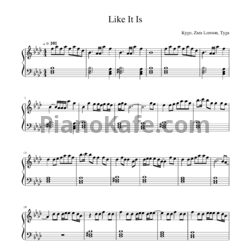 Ноты Kygo, Zara Larsson, Tyga - Like it is - предпросмотр