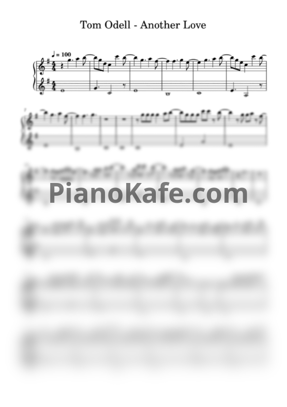 Ноты Tom Odell - Another love (Easy piano) - PianoKafe.com