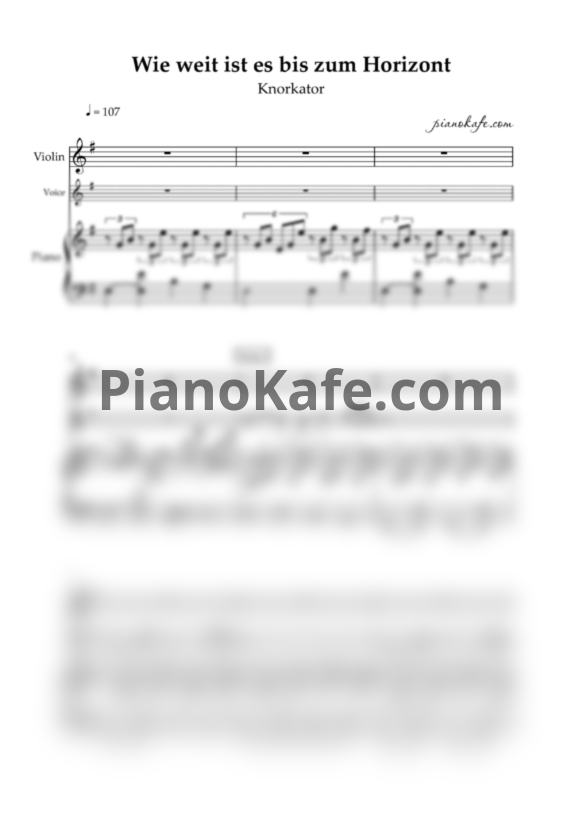 Ноты Knorkator - Wie weit ist es bis zum Horizont - PianoKafe.com