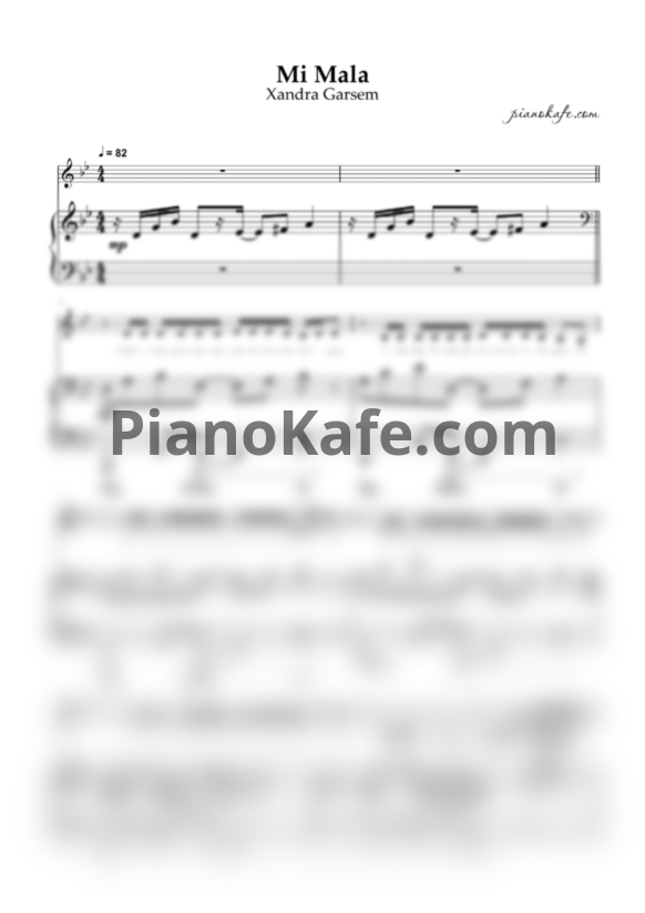 Ноты Xandra Garsem - Mi Mala - PianoKafe.com
