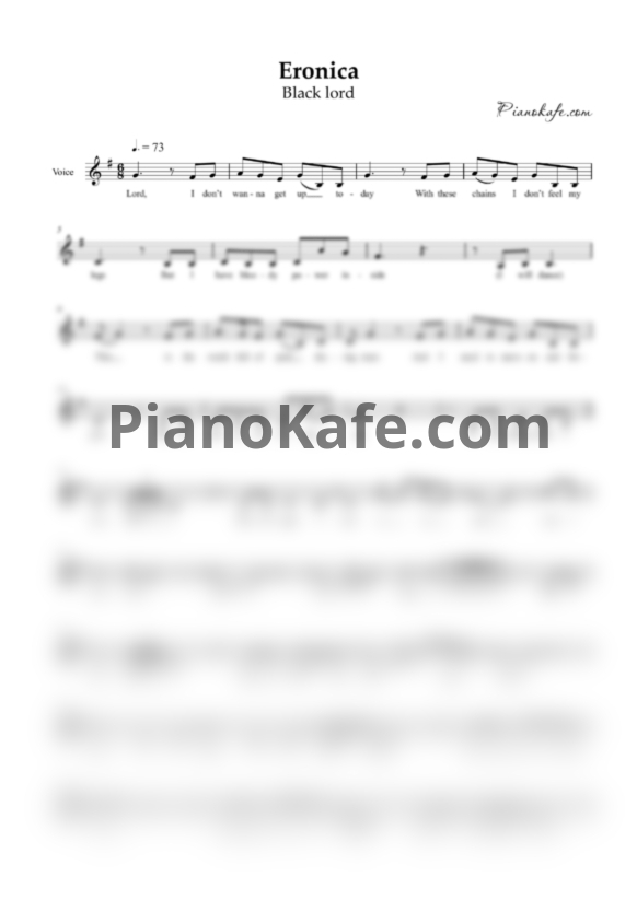 Ноты Black Lord - Eronica (Вокальная партия) - PianoKafe.com