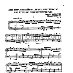Ноты Николай Капустин - 5 упражнений в различных интервалах (Op. 68)