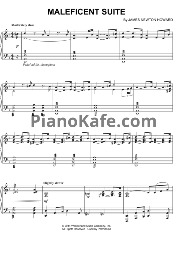 Ноты James Newton Howard - Maleficent suite - PianoKafe.com