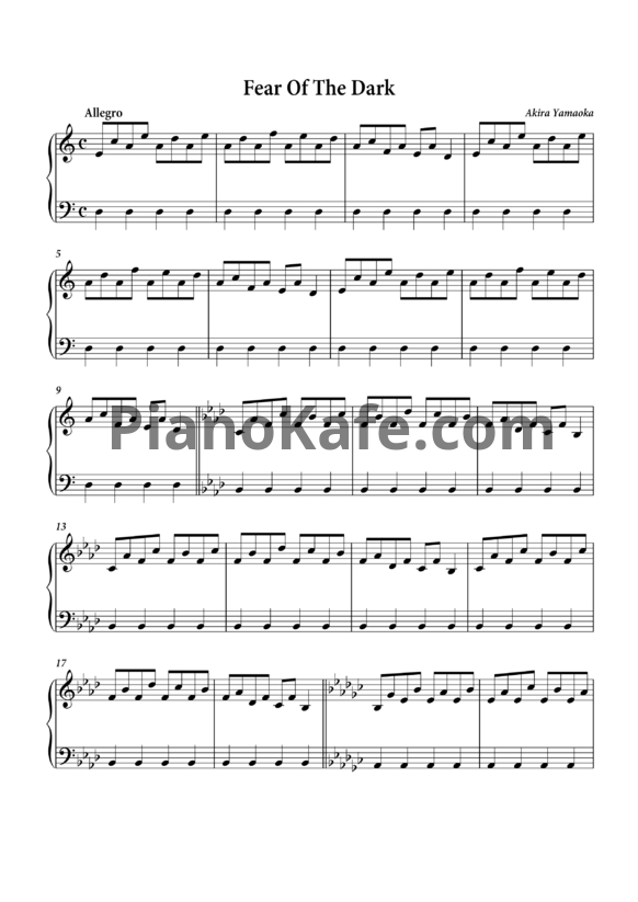 Ноты Akira Yamaoka - Fear of the dark - PianoKafe.com