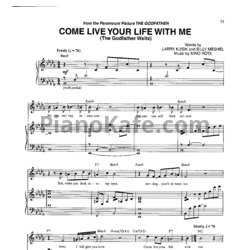 Ноты Peter Cincotti - Come live your life with me - предпросмотр